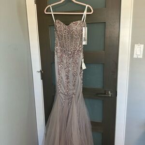Elegant Sequin Strapless Gown